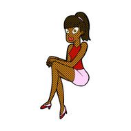 comic cartoon pretty woman N42