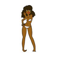 comic cartoon pretty woman in bikini N2