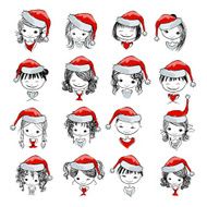 Santa girl collection sketch for your design
