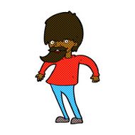 comic cartoon bearded man shrugging shoulders N2
