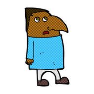 comic cartoon worried man N16