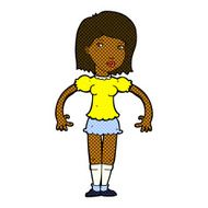 comic cartoon woman looking sideways N2
