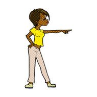 comic cartoon woman pointing N42
