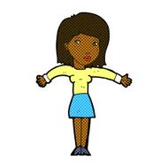 comic cartoon woman shrugging shoulders N87