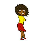 comic cartoon happy woman N41