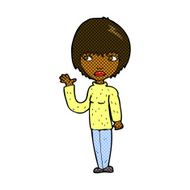 comic cartoon woman waving N61