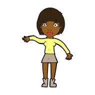 comic cartoon surprised woman N43
