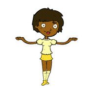 comic cartoon woman spreading arms N2
