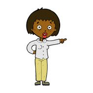 comic cartoon shocked woman N17