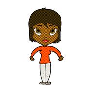 comic cartoon woman shrugging shoulders N88