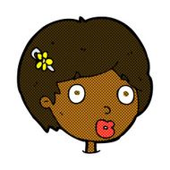 comic cartoon surprised female face N9
