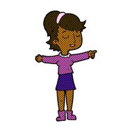 comic cartoon happy woman pointing N10