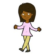 comic cartoon woman with no worries N8