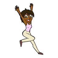 comic cartoon excited woman N26