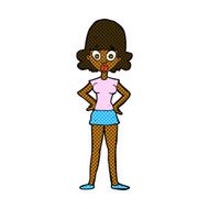 comic cartoon surprised woman N44