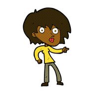 comic cartoon surprised woman pointing N2