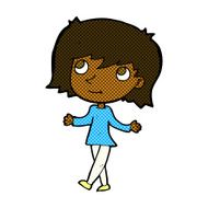 comic cartoon girl with no worries N2