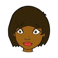 comic cartoon worried female face N2