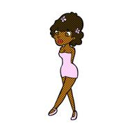 comic cartoon woman posing in dress N5