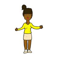 comic cartoon woman shrugging shoulders N89