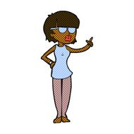 comic cartoon woman wearing spectacles N7