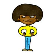 comic cartoon boy with hands on hips N2