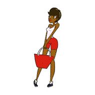 comic cartoon attractive woman shopping N2