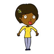comic cartoon shocked woman N19