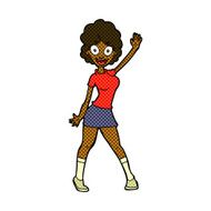 comic cartoon woman dancing N4