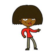 comic cartoon happy woman pointing N11