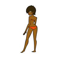 comic cartoon woman in bikini N10