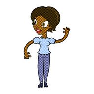 comic cartoon woman waving N64