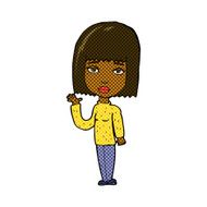 comic cartoon woman waving N65