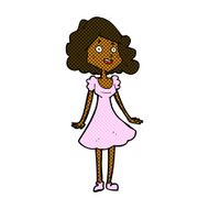 comic cartoon happy woman in dress N5