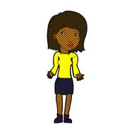 comic cartoon woman shrugging shoulders N90