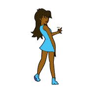 comic cartoon woman posing in dress N6