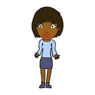 comic cartoon woman shrugging shoulders N91