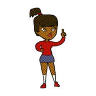comic cartoon attractive girl with idea N2