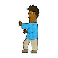 comic cartoon nervous man waving N4