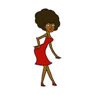 comic cartoon woman posing in dress N7