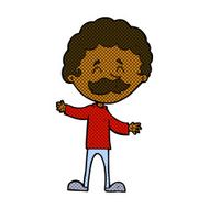 comic cartoon happy man with mustache N2