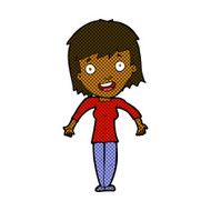 comic cartoon woman shrugging shoulders N92