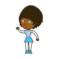 comic cartoon woman waving N66