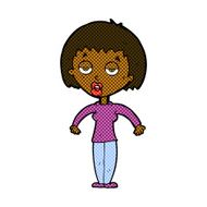 comic cartoon woman shrugging shoulders N93