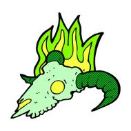 comic cartoon magic ram skull