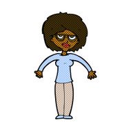 comic cartoon woman shrugging shoulders N94