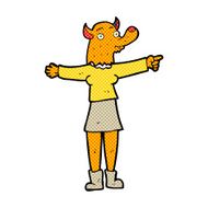 comic cartoon pointing fox woman