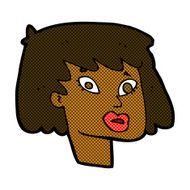 comic cartoon pretty female face N15