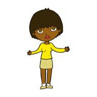 comic cartoon woman shrugging N12