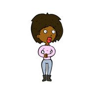 comic cartoon surprised woman N45